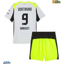 Borussia Dortmund Serhou Guirassy #9 Bortedraktsett Barn 2025-26 Kortermet (+ Korte bukser)